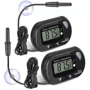 2 Pack Aquarium Thermometer W/3.3ft Wire Fits Reptile Terrarium Refrigerator