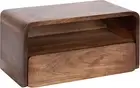 Kato Modern Wood Floating Side Table with Drawer, 18 X 10 X 9, Walnut Brown, Con