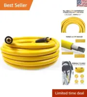 3/8" x 25' Kink-Free Yellow Air Hose - Lightweight Hybrid Polymer, 300 PSI