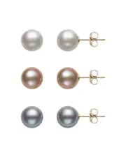 Bloomingdale's Fine Collection Cultured Freshwater Pearl Stud Earring Set in 14K Yellow Gold