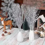 30 Pieces Christmas Glitter Berries Stems Ornament Winter Artificial Branches Xm
