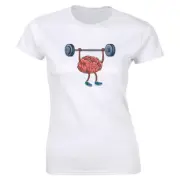 Brain Power Lifting Funny Train Your Brain Workout T-Shirt for Women