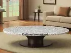 White Agate table, Dining Table, Coffee End Table , Handmade Furniture table top