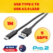 1M LEAD LENGTH USB TYPE C TO USB A3.0 LEAD TYPE C PLUG TO USBA PLUG 5GBPS PRO 2