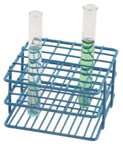 Eisco Labs Blue Epoxy Coated Steel Wire Test Tube Rack, 36 Holes, 6 X 6 Format