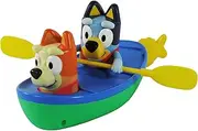 Toomies Bluey Canoe | Bluey and Bingo Toddler Bath Toys in Canoe with Pull Cord Activated Bluey Paddling Action | Officially Licensed Bluey Toys | ToddlerToys for 18 Month Old Plus