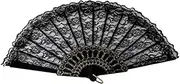 [STKARCV] 1PCS Vintage Style Lace Folding Fan Pattern Art(Black)