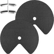 2Pcs Lazy Shelf Liner Circle Kitchen Liners Non Adhesive Cabinet Liners Non Slip Fridge Mats for Drawer Pantry 31Inch-B Black