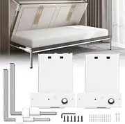 Murphy Bed Hardware Kit, Horizontal Twin/Queen Size, 250kg Capacity, 5 Springs, White