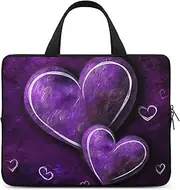 Laptop Case Sleeve Shockproof Computer Carrying Bag Purple Hearts Notebook Case Cover Laptop Bag Water Resistant Computer Cases Tablet Briefcase for Travel Business 17 Inch