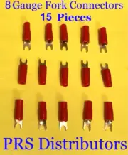 8 Gauge Gold Plated Spade Terminal Connectors 8 AWG Power Fork connectors 15 Pcs