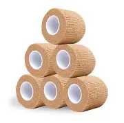 6 Pack Self Adhesive Cohesive Vet Tape Bandage Wrap Elastic Adherent 2"x 5Yards