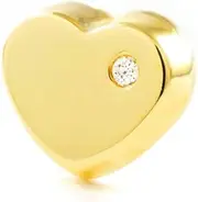 [Monde Petit] Mondepetit 9K Yellow Gold Piercing Heart Cartilage Cubic Zirconia Glitter Gift Box, Yellow Gold