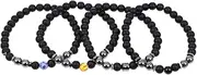BEBEMOKO 4pcs Magnetic Hematite Anklet Foot Chain for Swelling Relief Wear Resistant Black Anklet for Women and Men Durable and Stylish Energy Jewelry
