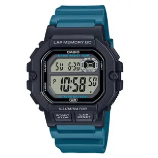 【CASIO 卡西歐】CASIO 電子錶 運動訓練 十年電力 樹脂錶帶 防水100米 WS-1400H(WS-1400H-3A)