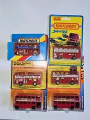 1970s-80s & 2000s Matchbox Superfast Diecast London Buses On Cards