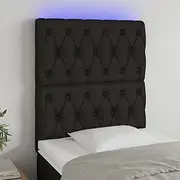 LED Headboard Black Fabric Adjustable Tall Wall Mounted Wood Headboards Frame King Size Bed Upholstered Head 80 cm
