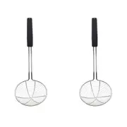 2x KitchenAid Soft Touch Stainless Steel Wire Strainer Bowl w/Handle 13cm Black