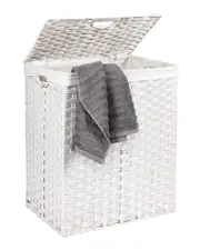 Seville Classics Handwoven Rectangular Laundry Hamper