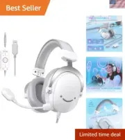USB PC Gaming Headset with 3.5mm Audio Jack, Detachable Microphone, 7.1 Surro...