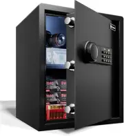 Xdeer Lock Home Safe Box - (1.69 Cubic Feet) with Electronic Digital Keypad, Ste