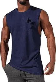 [Generic] Dark Long Sleeve Shirts Sports Fitness Vest Lengthened Hiphop Pure Sleeveless Printed Vest Large Co