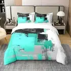 White Bedding Set Twin Size Kids Geometric Comforter Cover Set for Boys Teens