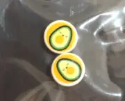 2 X Lego Parts Round Printed Pattern 1 x 1 Tiles # 98138 (Avocado)