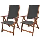 Folding Wooden Garden Chairs Outdoor Patio Seat Reclining Deck Pool Chair 2pcs