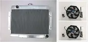 FOR 72-86 Jeep CJ,CJ5,CJ7 V8 Chevy Engine Aluminum Radiator/Conversion + FANS