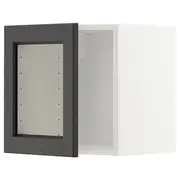 METOD wall cabinet with glass door, white/Lerhyttan black stained, 40x37x40 cm