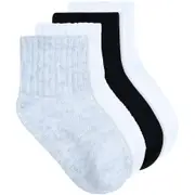 Underworks Baby Rib Mid Crew Socks 4 Pack - White