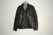 Nasty Gal, Real Leather, Zip Detail Ultimate Biker Jacket, Size 14, Black