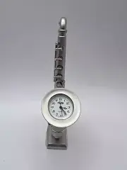 Q Collection Saxophone Silver Clock Quartz - NMIB