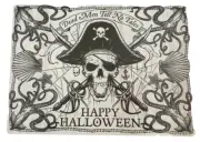 Happy Halloween Placemats Pirate Set of 4 Vinyl Foam Back Skull Cross Bones