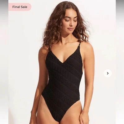 NWT SeaFolly Marrakesh V Neck One Piece Sz 10 #E1