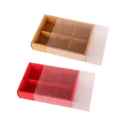 Kraft Paper Mooncake Gift Box 6 Compartment 50pcs Bakery Pastry Packaging Box