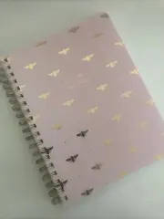 New Fringe Pink 'Don't Worry Bee Happy' Lined Notebook 10 x 7 Inches