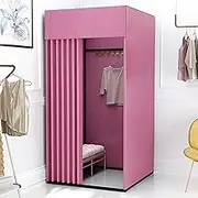 Dressing Room Large Space Fitting Room Detachable and Portable Changing Room Square Mobile Track Locker Room Temporary Dressing Room Save Space