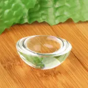 Vintage 40MM Clear Crystal Ball Paperweight Half Sphere MAGNIFYING Glass Decor