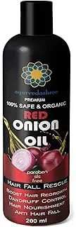 AYURVEDASHREE Red Onion Hair Oil For Hair Oil With Black Seed Onion Oil Pure Argan Oil Sandalwood Oil Rose Oil Organic Hair Treatment Oil 200 Ml 6.7 Fl Oz