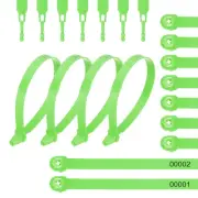 500Pcs 5.9" Tite-Lock Plastic Tamper Seals Numbered Zip Ties Labels Green