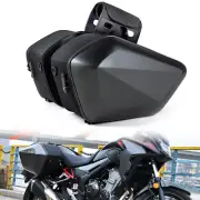 US 2×Motorcycle Saddle Bag Riding Helmet Bag Storage Hard Shell Side Tool Bags