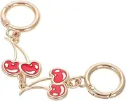 [TENDYCOCO] Cherry Bag Chain Bag Charms for Handbags Chain Strap for Purse Bag Strap Charms Purse Chain Extender Cherry Key Chain Bag Extender Chain Wallet Cherry Charm for Purse Golden Alloy