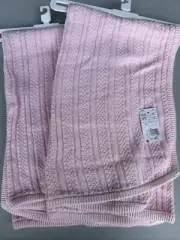 Lot 2 Kmart Light Pink Knitted Receiving Swaddle Baby Blankets 100% Cotton 27x30