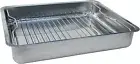 KONCIS Stainless Steel Roasting Tin Baking Pan Tray 40 x 32cm with Grill Rack