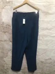 NWT Ann Taylor Factory Elastic Fit Pocket Pants Teal Rayon Blend L Inseam 27”