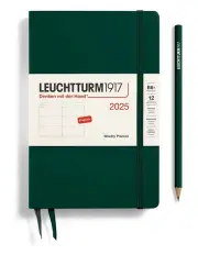 [LEUCHTTURM1917] Paperback (B6+) Hardcover Weekly Planner 2025 in Forest Green