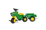 John Deere 102cm Rolly Play Pedal Trike Tricycle Kids Vehicle w Trailer Loader