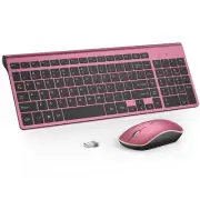 Wireless Keyboard Mouse Combo,J 2.4G Compact and Ultra Slim Wireless Keyboard...
